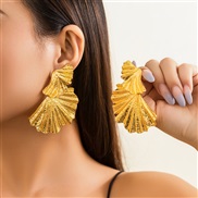 (gold )occidental style punk Metal wind silver leaf gold ear stud woman  fashion style leaves earringsearrings