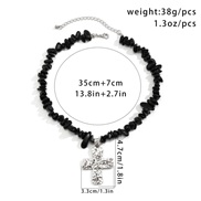 ( White K+ black 6 14)occidental style fashion Irregular gravel cross necklace  brief all-Purpose naturalnecklace