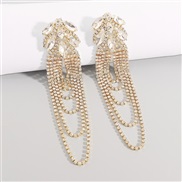 ( Gold)E occidental style exaggerating atmospheric long style tassel earring  samll personality fashion fully-jewelled 