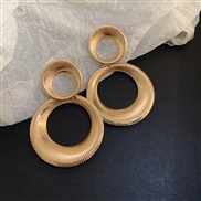 (  Gold)high Metal big samll circle geometry earrings occidental style fashion exaggerating samll temperament retro Earr