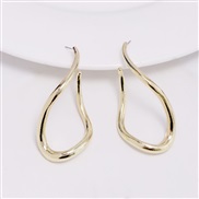 ( Gold)fashion brief asymmetry geometry   Ladies temperament earrings ear stud Autumn and Winter new