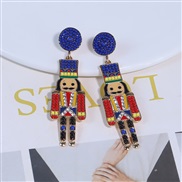 ( blue) occidental style wind retro earrings   christmas color  exaggerating woman  earring