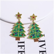 ( green)occidental style Autumn and Winter exaggerating personality unique  christmas tree earring  christmas gift earr