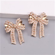 ( Gold)fresh sweet day  wind earrings christmas  autumn Winter day new bow earring