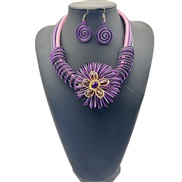 occidental style brief aluminum flowers handmade necklace setecklace et