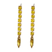 ( yellow)fashion colorful diamond earrings occidental style Earring woman Alloy diamond long style earring