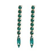 ( green)fashion colorful diamond earrings occidental style Earring woman Alloy diamond long style earring