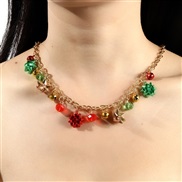 ( necklace) christmas bracelet  occidental style color flowers Santa Claus all-Purpose weave necklace