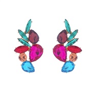 ( rose Red)occidental style fashion personality exaggerating brilliant earrings woman Irregular retro diamond earring t