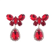 ( redbutterfly )silver occidental style fashion Earring butterfly brief temperament fashion earrings woman high all-Pur