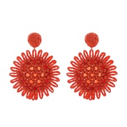 ( Orange)occidental style Bohemia earrings woman weave exaggerating temperament earring candy colors Country style earr