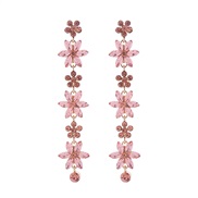 ( champagne)occidental style fashion diamond flowers earrings exaggerating personality long style multilayer flowers ea