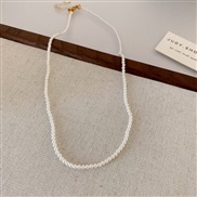 ( necklace  Gold(2mm)) retro Pearl necklace brief fashion all-Purpose clavicle chain temperament high