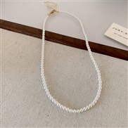 ( necklace  Gold(4mm)) retro Pearl necklace brief fashion all-Purpose clavicle chain temperament high