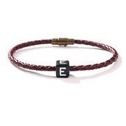 ( brown)occidental style fashion Word buckle weave bracelet manPU lovers bracelet Cowhide