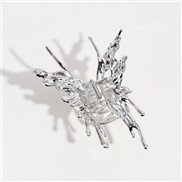 ( Silver)silver color butterfly Metal half watch-faceins claw high