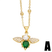 (A)occidental style temperament Pearl butterfly necklace personality clavicle chain all-Purposenkn