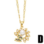 (D)occidental style temperament Pearl butterfly necklace personality clavicle chain all-Purposenkn