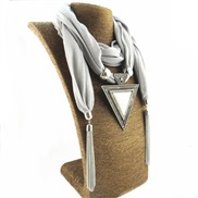 (18 cmX4 cm)chain tassel pendant  Chiffon mixed color  lady shawl necklace
