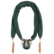 (green )chain tassel pendant  Chiffon mixed color  lady shawl necklace