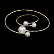 (SL 1124  Gold)bride row gold silver Collar bangle ear stud two Rhinestone claw chain necklace set