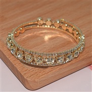 ( Gold)occidental style bride all-Purpose Rhinestone fully-jewelled twining opening bangle crystal bracelet woman