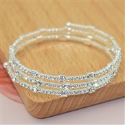 (SL 1 62 3  Silver) occidental style fashion gold silver color row Rhinestone opening bangle more row twining claw diam