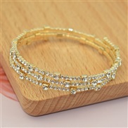 (SL 1 62 3  Gold) occidental style fashion gold silver color row Rhinestone opening bangle more row twining claw diamon