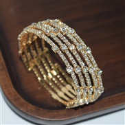 (SL 1 89 5  Gold) occidental style fashion gold silver color row Rhinestone opening bangle more row twining claw diamon