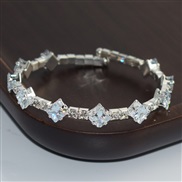 (SL 1147 1  Silver) fashion Rhinestone row fully-jewelled zircon mosaic claw chain woman opening personality bangle