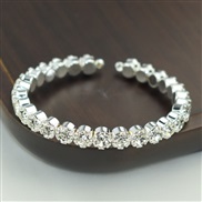 (SL 1211  Silver) row fully-jewelled opening circle  opening gilded silver  Rhinestone bangle  watch