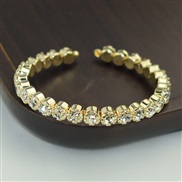 (SL 1211  Gold) row fully-jewelled opening circle  opening gilded silver  Rhinestone bangle  watch