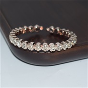 (SL 1211  Rose Gold) row fully-jewelled opening circle  opening gilded silver  Rhinestone bangle  watch