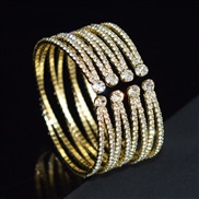 (8  Gold)occidental style crystal bangle Rhinestone opening bangle woman brief bracelet