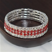 (SL 1136  red)fashion brilliant diamond crystal fully-jewelled bracelet four row Rhinestone elasticity multilayer row d