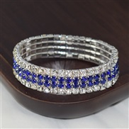 (SL 1136  sapphire blue )fashion brilliant diamond crystal fully-jewelled bracelet four row Rhinestone elasticity multi