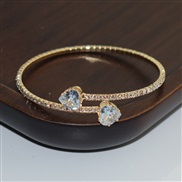(SL 1178  Gold)occidental style fashion fashion Alloy row Rhinestone Pearl bracelet woman opening bangle