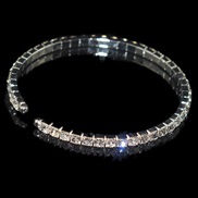 (SL 1  6  Silver 1)ins woman brief row Rhinestone opening bangle  occidental style fashion all-Purpose gold silver color