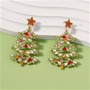 ( Color)occidental style fashion personality temperament creative christmas series christmas tree Alloy embed colorful 