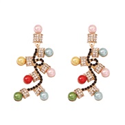 ( Color)occidental style day fashion embed Rhinestone samll creative lady all-Purpose personality earrings