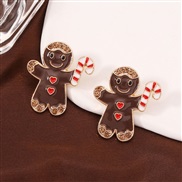 ( Brown) occidental style creative christmas cartoon lovely trend fashion all-Purpose ear stud Earring
