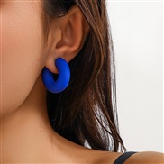 ( sapphire blue  3 31)occidental style ins wind brief surface opening woman  fashion color Earring