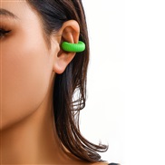 ( green 3 33)occidental style brief color pattern Stripe Ear clip woman circle Ear clip