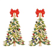 ( redbutterfly )E occidental style christmas earrings  personality embed colorful diamond Pearl christmas tree star ear