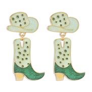 ( green)E Cowboy wind Alloy enamel style earrings  occidental style personality embed earring