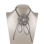 (N11541)occidental style retro fully-jewelledchocker flower necklace  samll belt samll wind bracelet woman