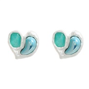 ( blue)bronze earrings heart-shaped Earring woman fashion Korean style Peach heart ear stud silverearrings