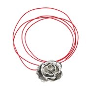 ( Silver)autumn flowers necklace occidental style retro woman super long style elegant Alloy flowersnecklace