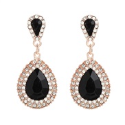 ( black) occidental style exaggerating earrings fully-jewelled Earring woman drop earring superearrings