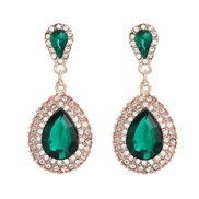 ( green) occidental style exaggerating earrings fully-jewelled Earring woman drop earring superearrings